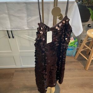 a new day Sequin Chocolate Mini Skirt